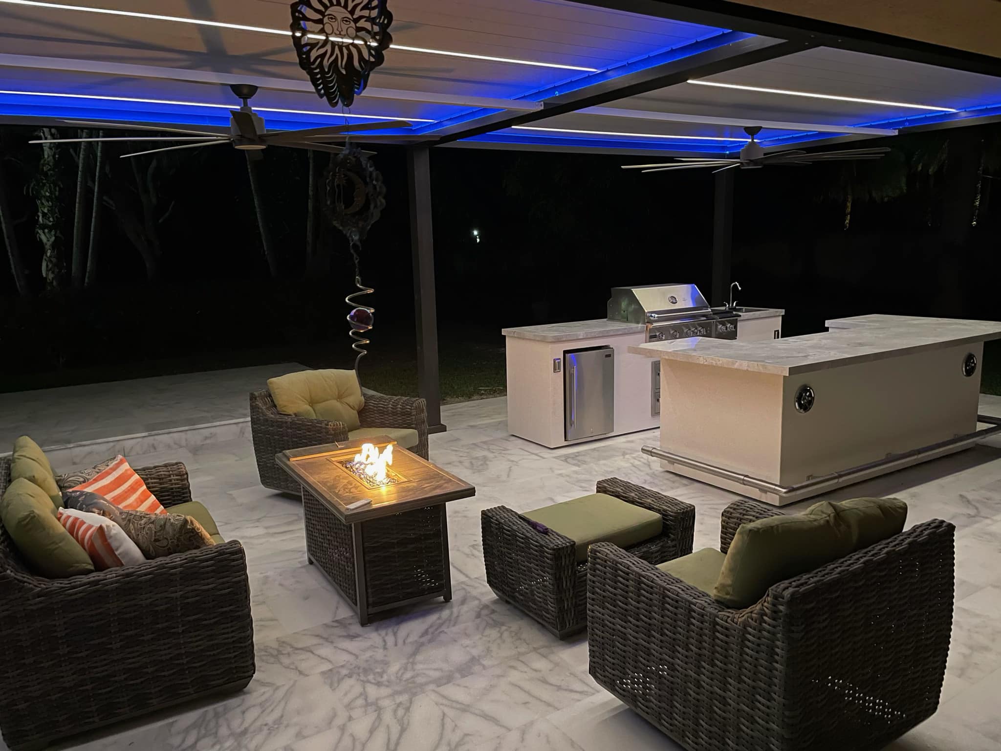 fire pit under pergola safe