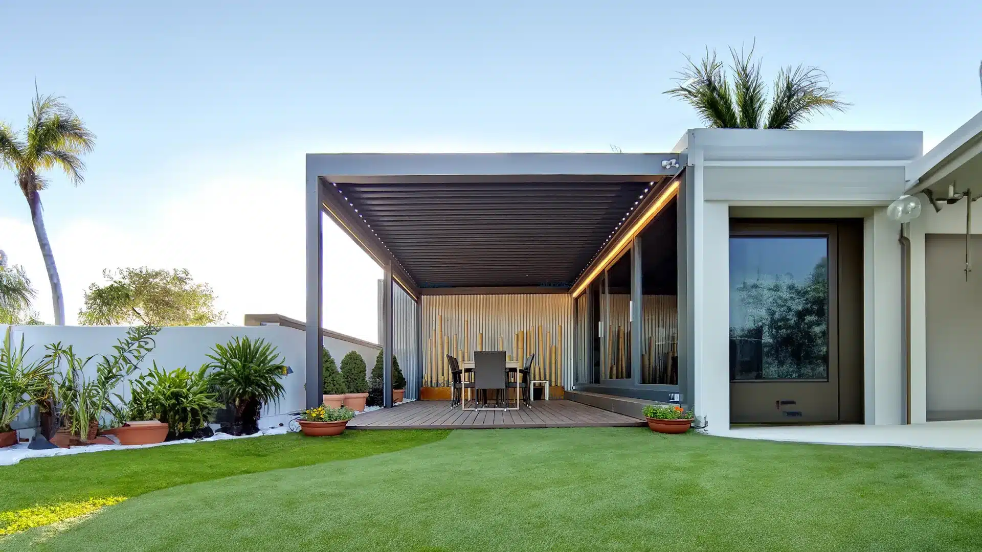 louvered pergola attached to a house louvered pergola attached to a house