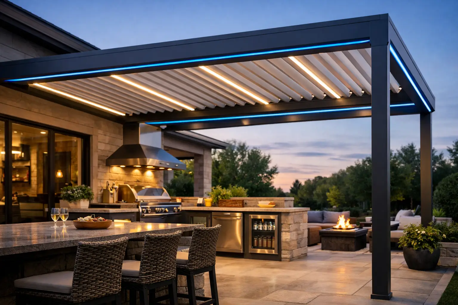 Pergola Design for Outdoor Kitchen Area Pergola Design for Outdoor Kitchen Area