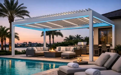 Naples Louvered Pergola Project Example for Poolside Living